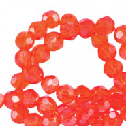Top Glas Facett Glasschliffperlen 4mm rund Exotic red-pearl shine coating